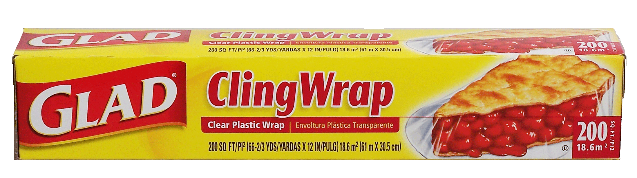 Glad Cling Wrap clear plastic wrap, 66-2/3 yds x 12 in Full-Size Picture